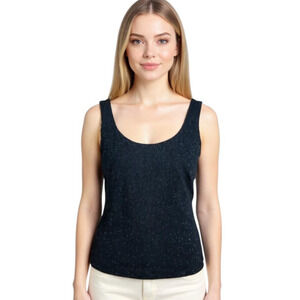 Vintage En Francais Womens Glitter Top Huey Waltzer Classic Retro Y2K Sz Med